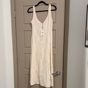 Zara Cream Textured Maxi Dress